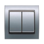 Conmutador doble aluminio Fusión, serie Mega